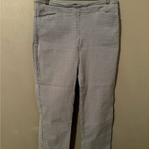 Hilary Radley Navy and White Striped Pants